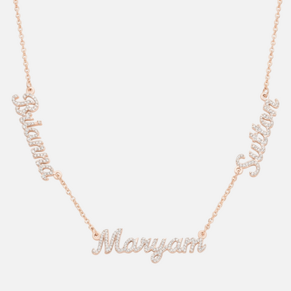 ICED Multiple Name Miami Necklace