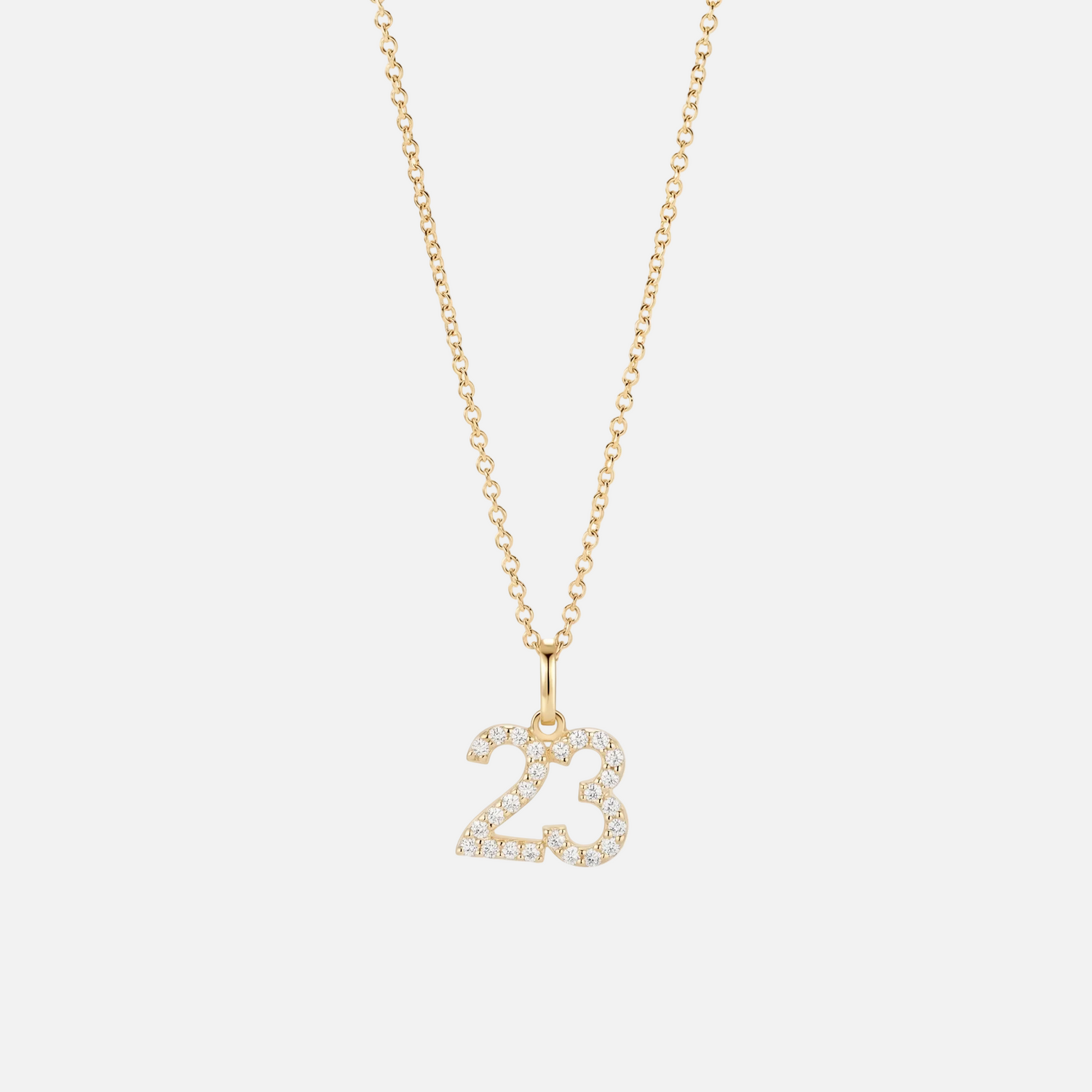 Mini Pave Custom Number Necklace