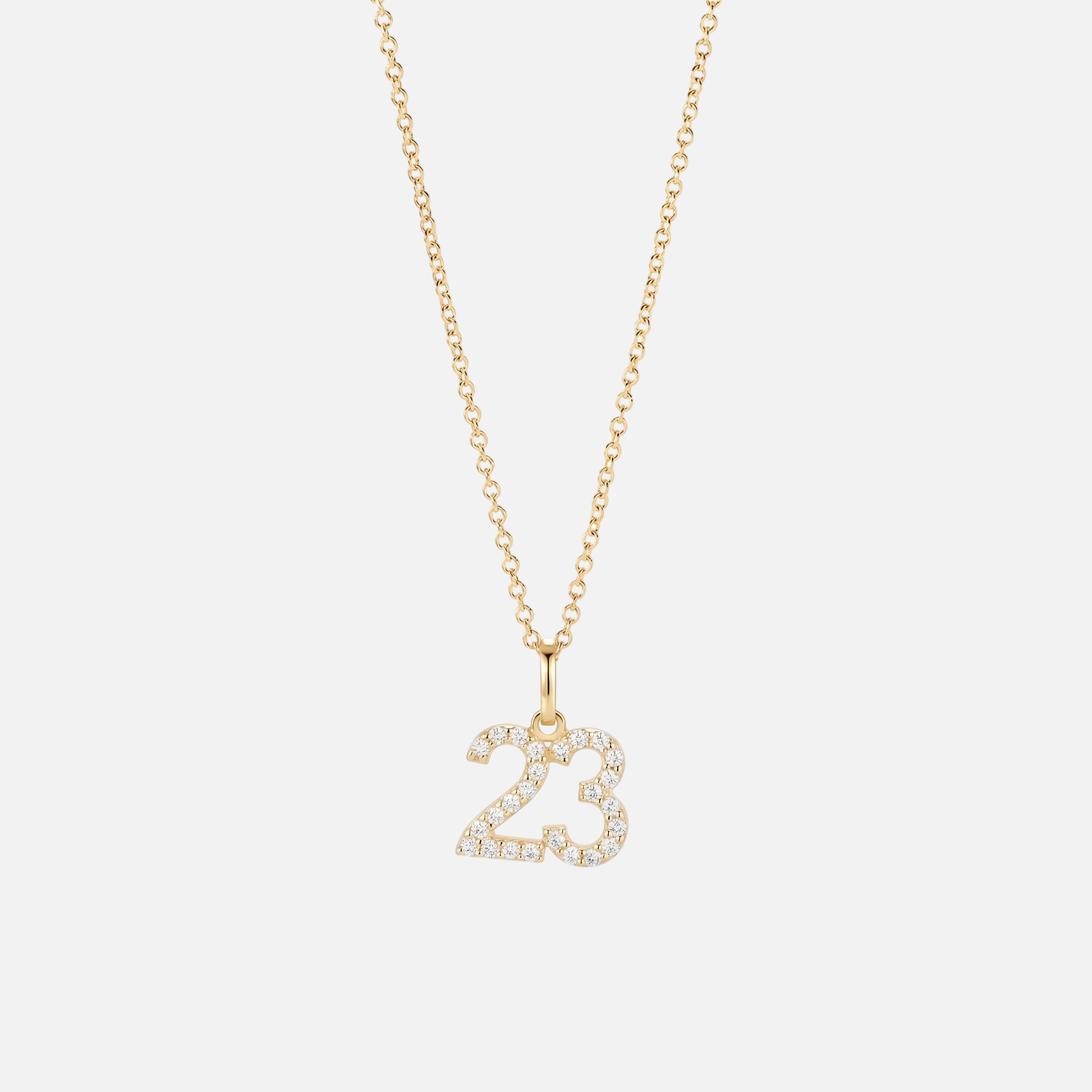 Mini Pave Custom Number Necklace - Jewelled Me