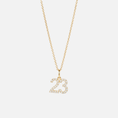 Mini Pave Custom Number Necklace