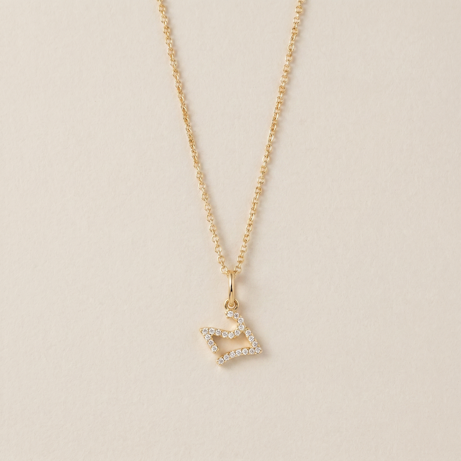 Mini Pave Custom Number Necklace