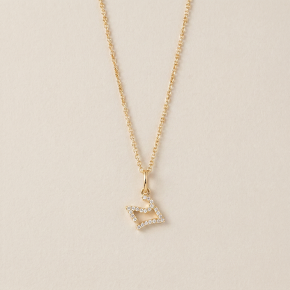 Mini Pave Custom Number Necklace