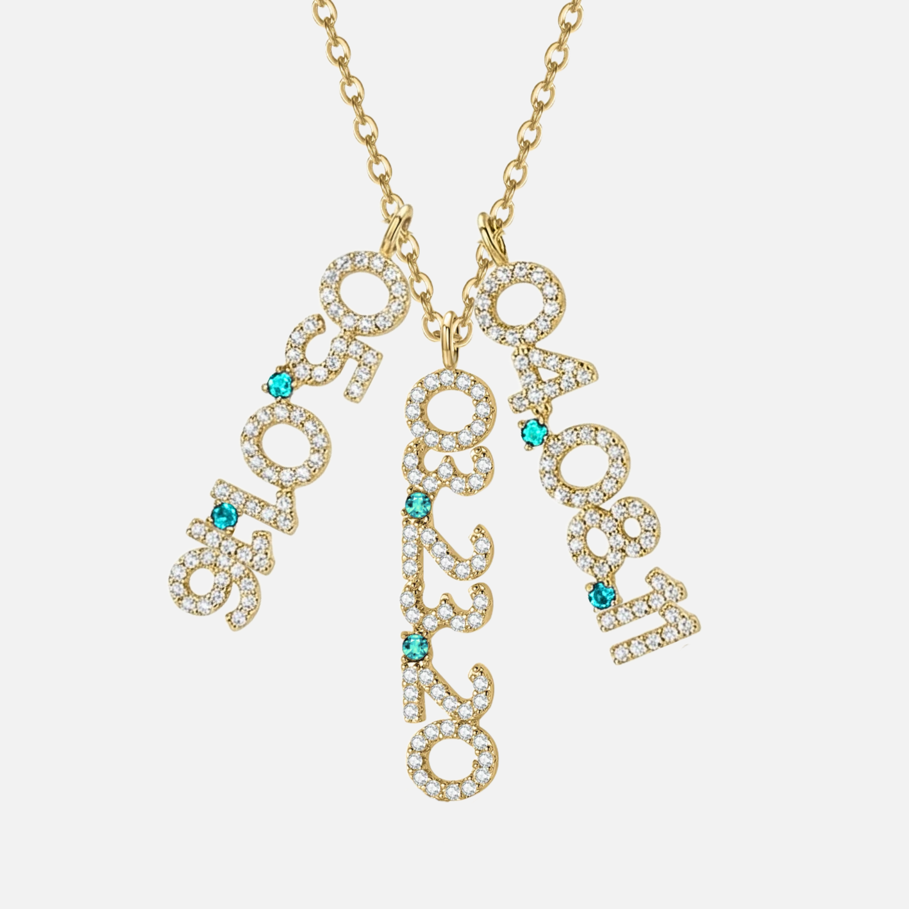 Mini Pave Custom Date Necklace (Vertical)