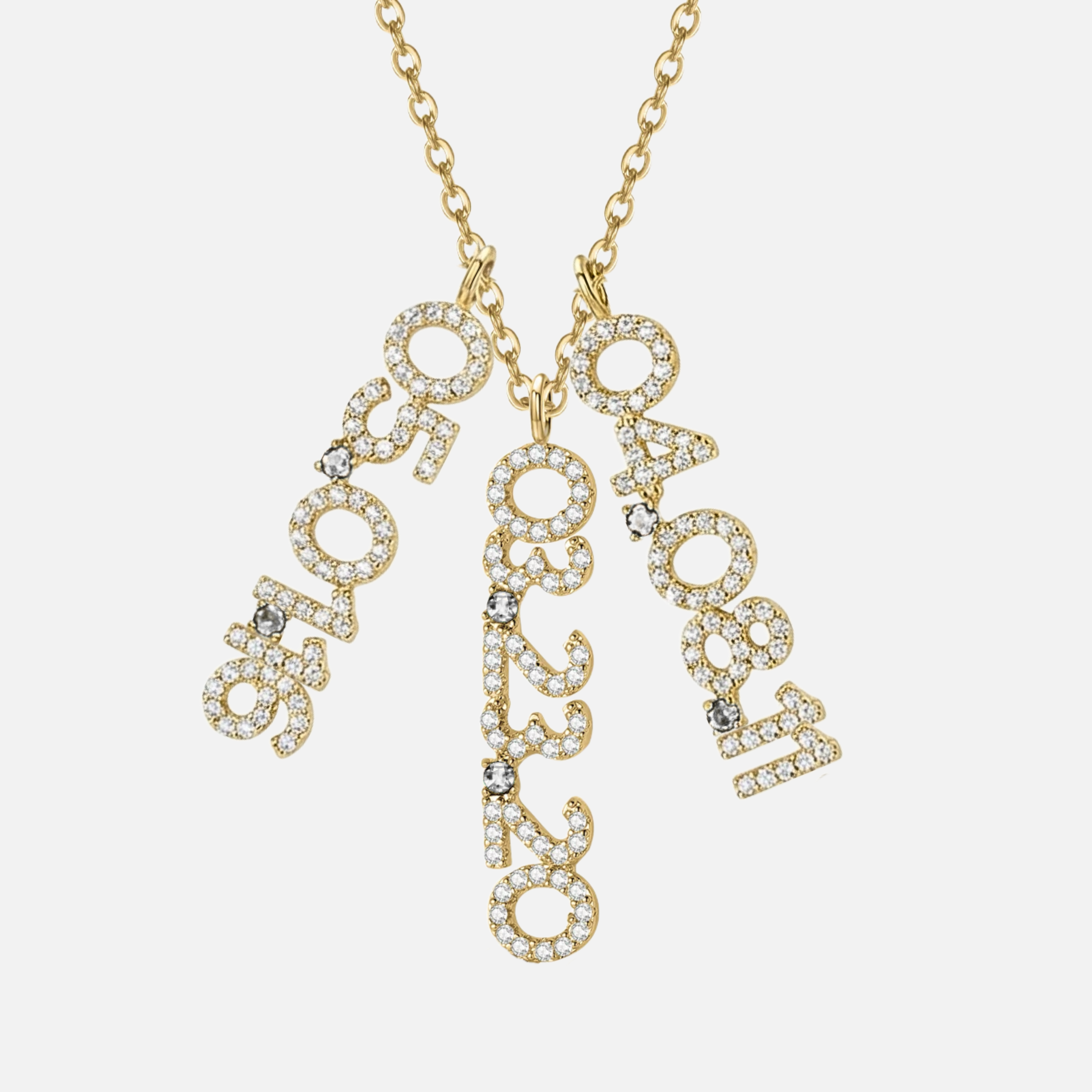 Mini Pave Custom Date Necklaces (Vertical) - Jewelled Me