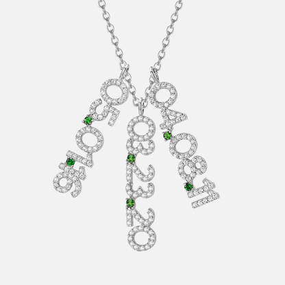 Mini Pave Custom Date Necklace (Vertical)