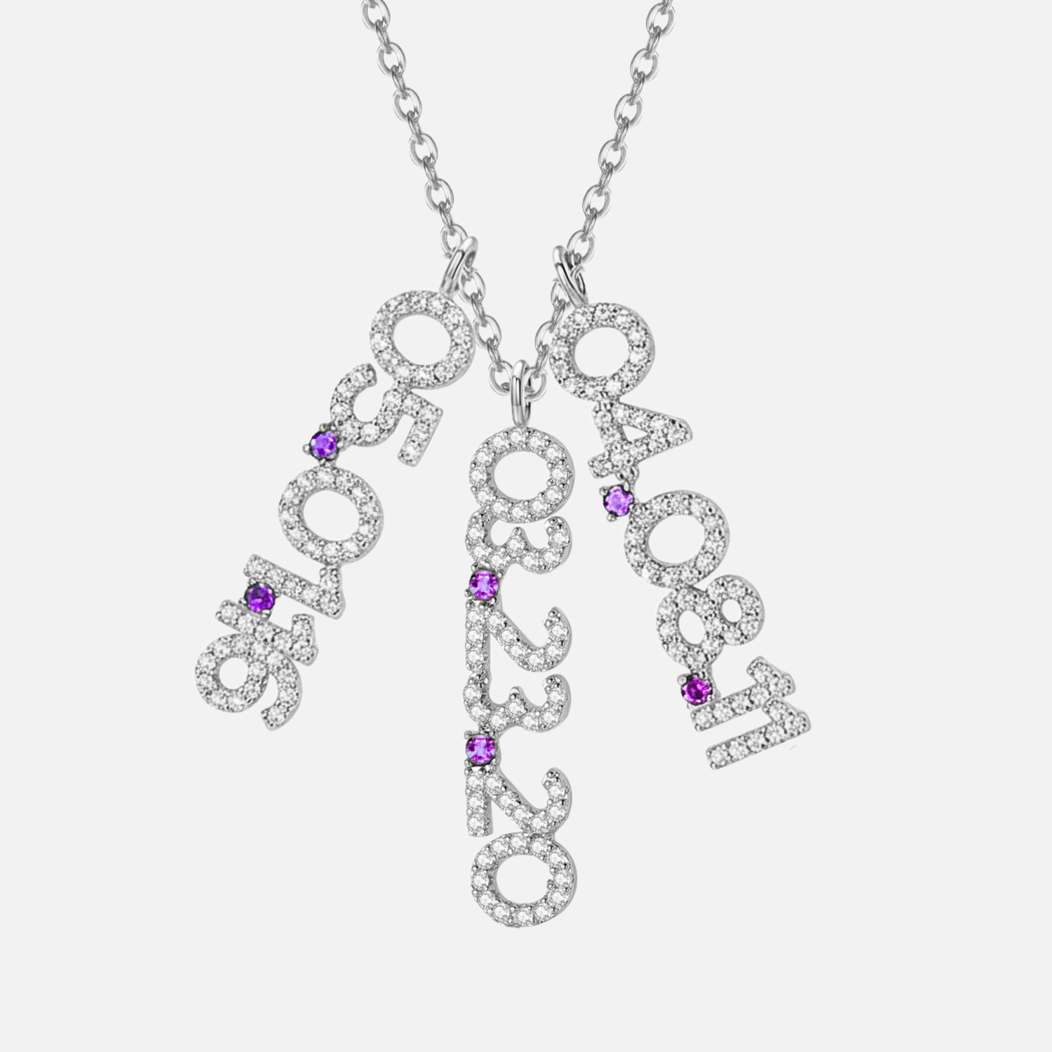 Mini Pave Custom Date Necklace (Vertical)