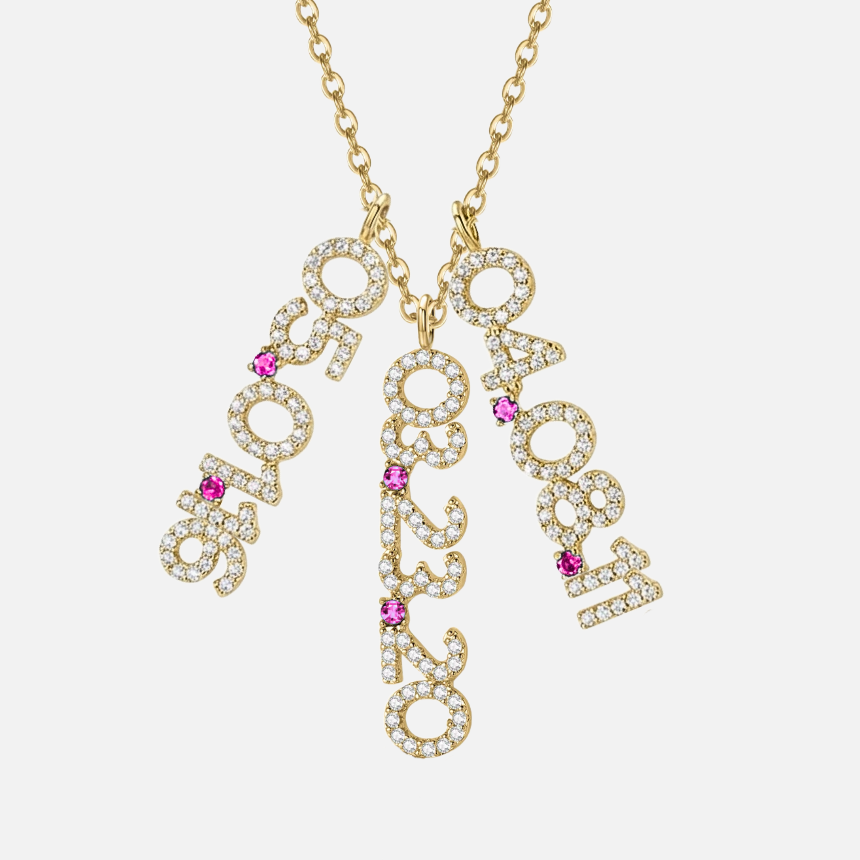 Mini Pave Custom Date Necklaces (Vertical) - Jewelled Me
