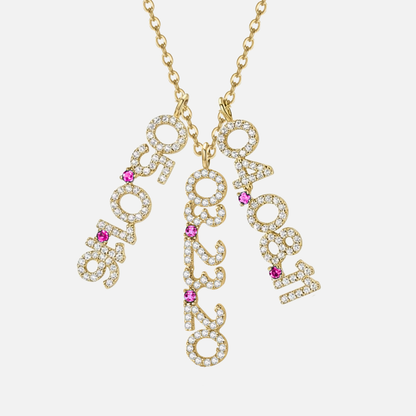 Mini Pave Custom Date Necklace (Vertical)