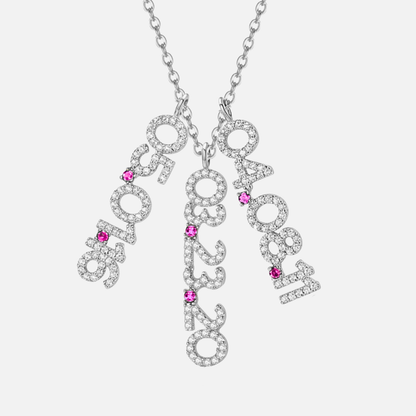 Mini Pave Custom Date Necklace (Vertical)