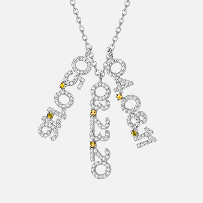Mini Pave Custom Date Necklace (Vertical)