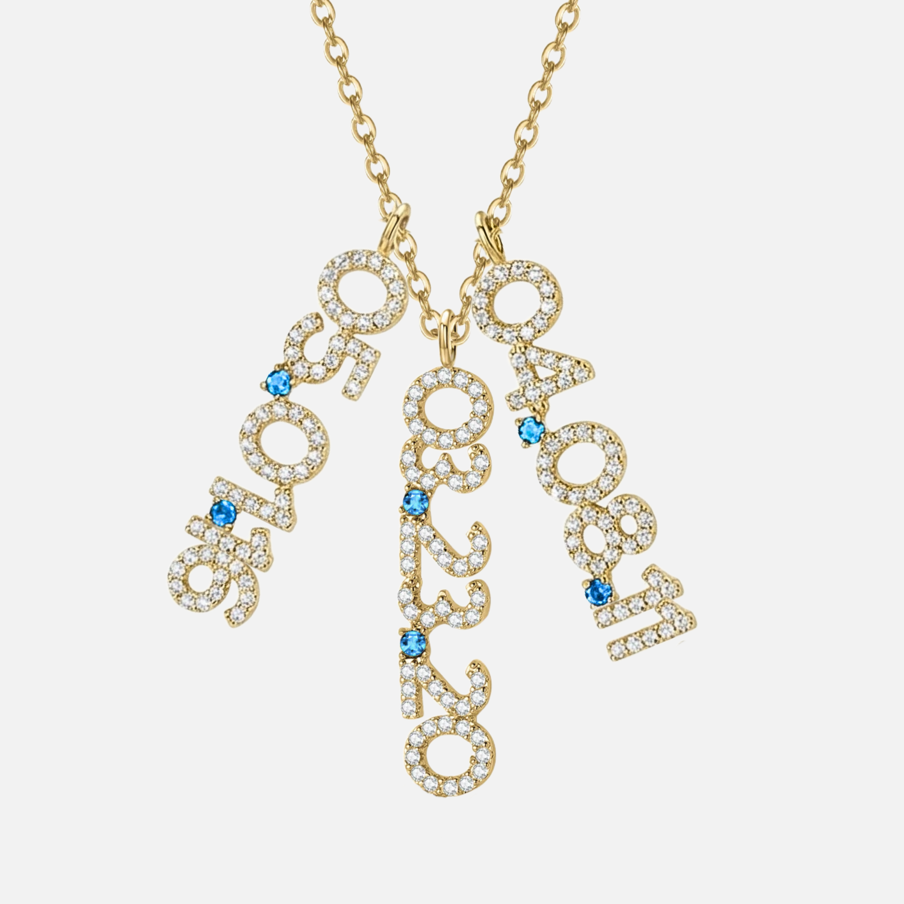 Mini Pave Custom Date Necklace (Vertical)