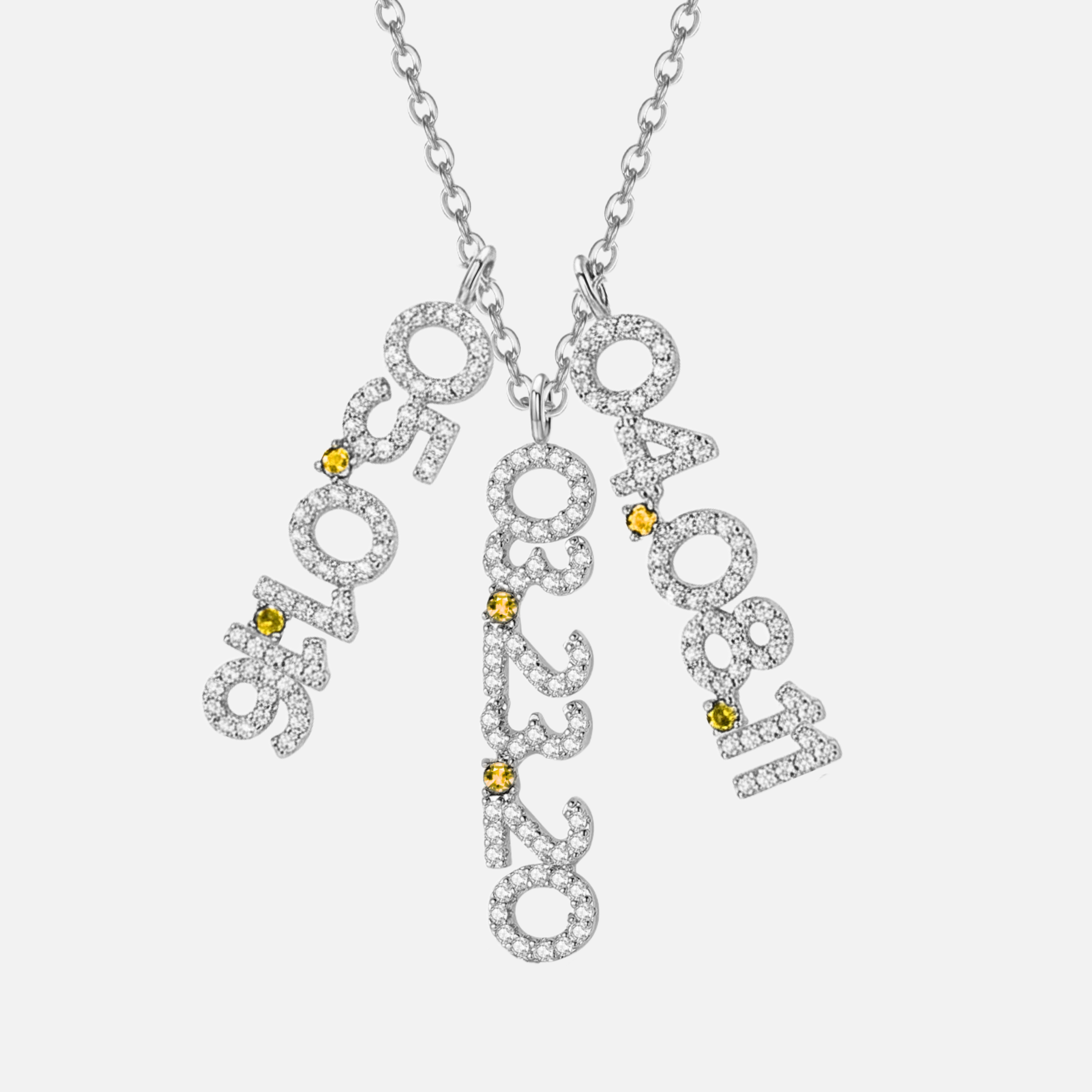 Mini Pave Custom Date Necklace (Vertical)