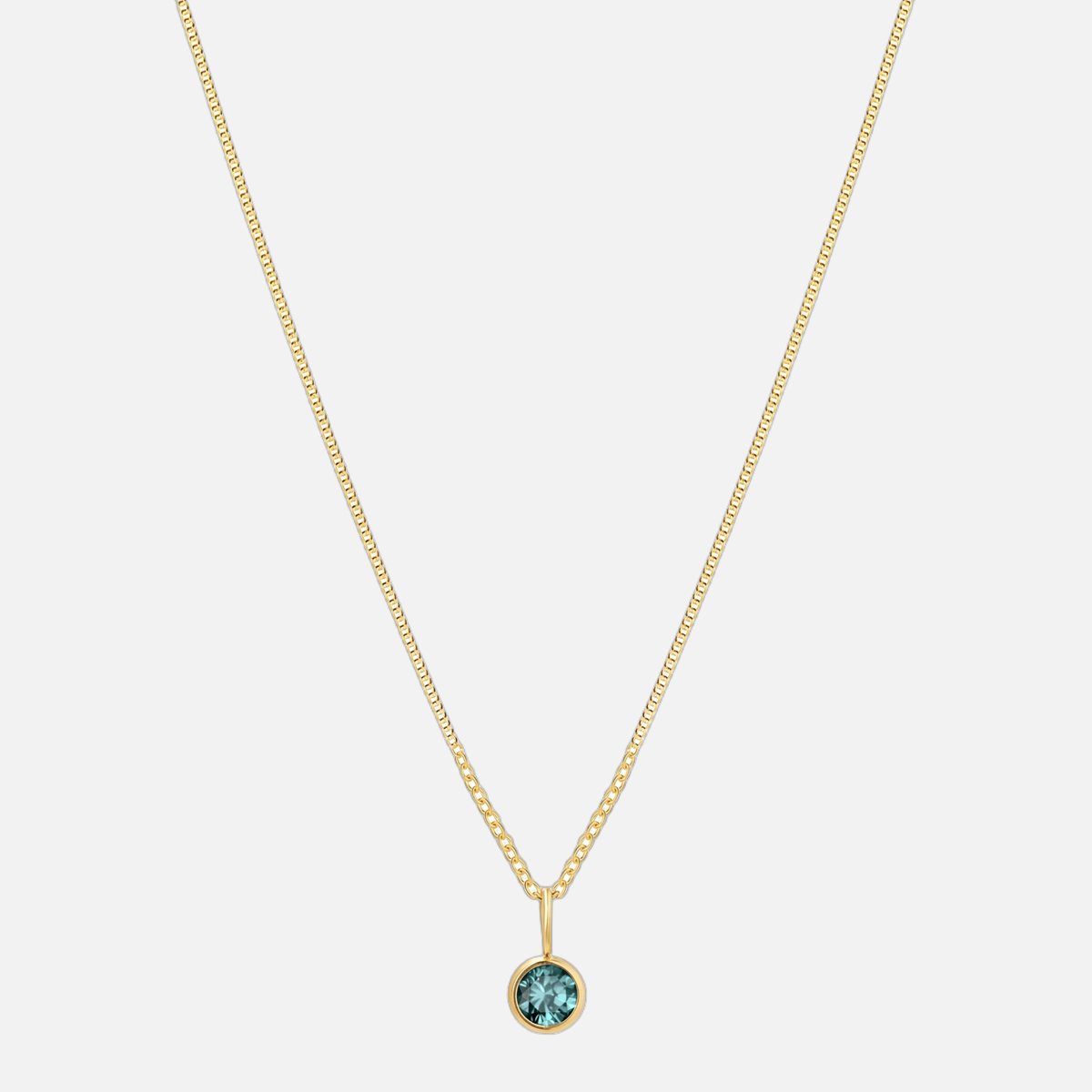 Suspended Birthstone Necklace (14k Gold-Plated)