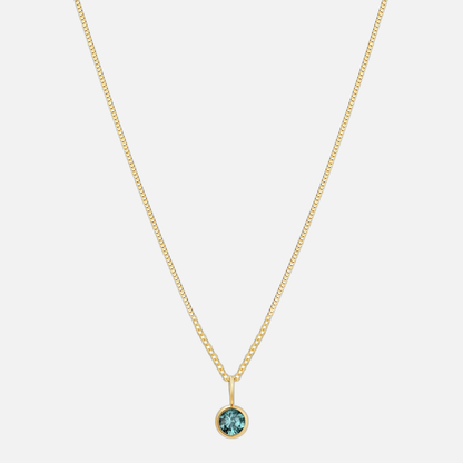 Suspended Birthstone Necklace (14k Gold-Plated)