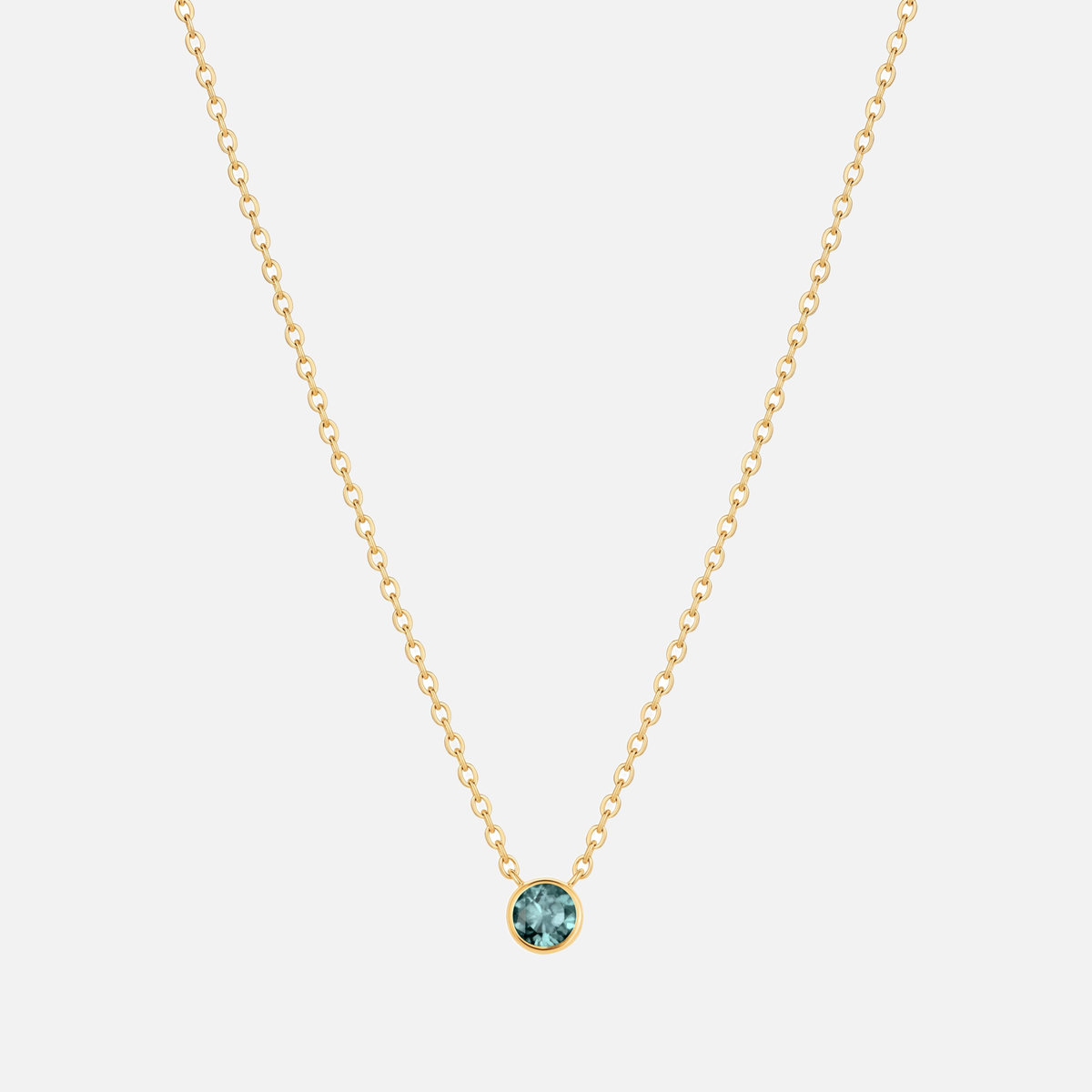 Solitaire Bezel Birthstone Necklace