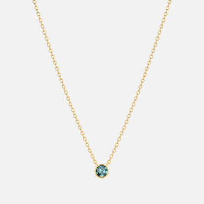 Solitaire Bezel Birthstone Necklace