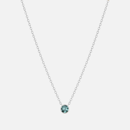 Solitaire Bezel Birthstone Necklace
