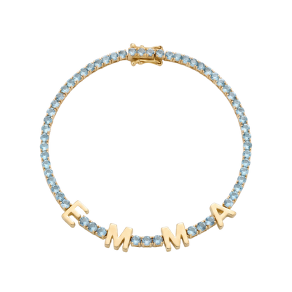 Custom Name Multi-Colour Tennis Bracelet