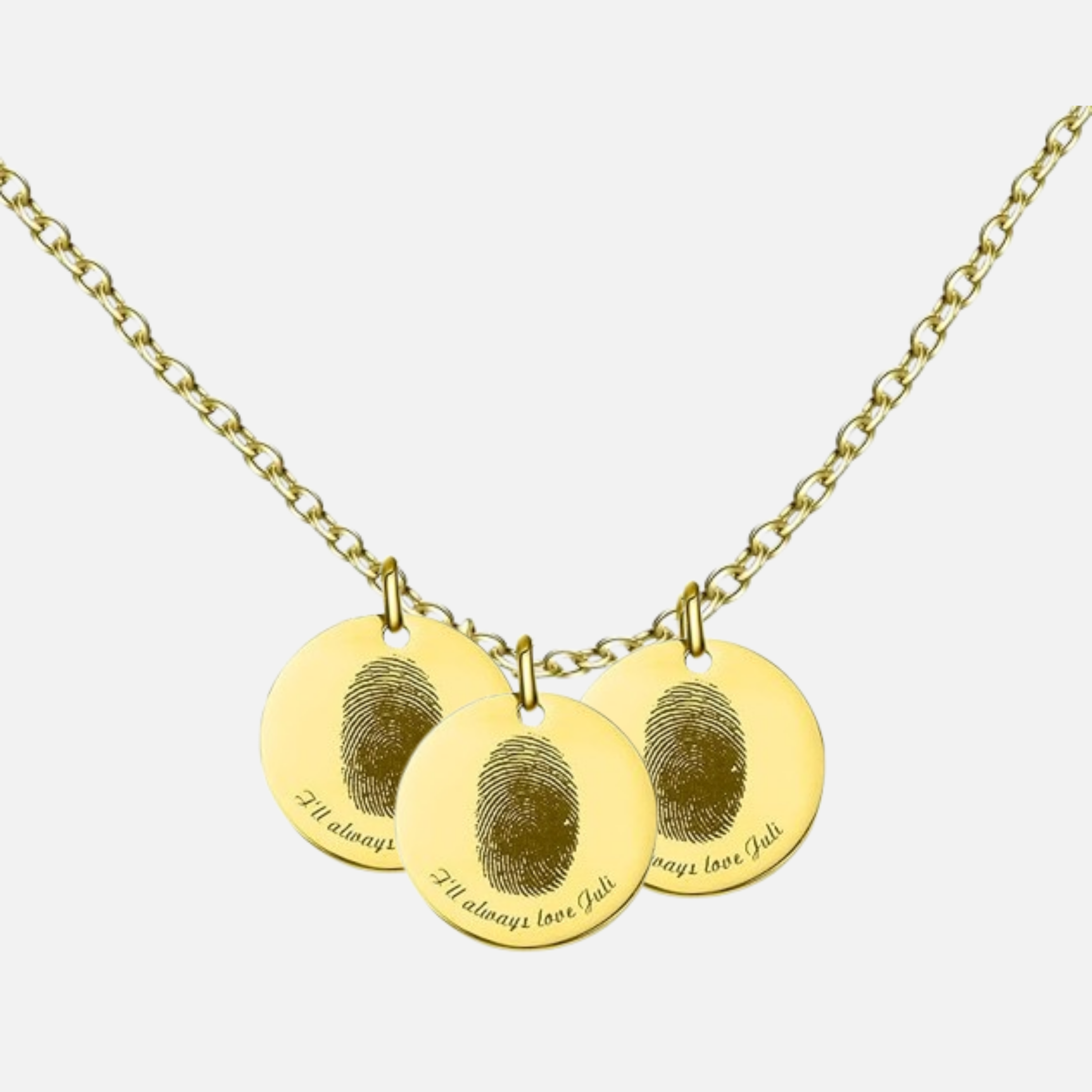 Print Fingerprint &amp; Inscribed Name Pendant (with Photo) - Jewelled Me