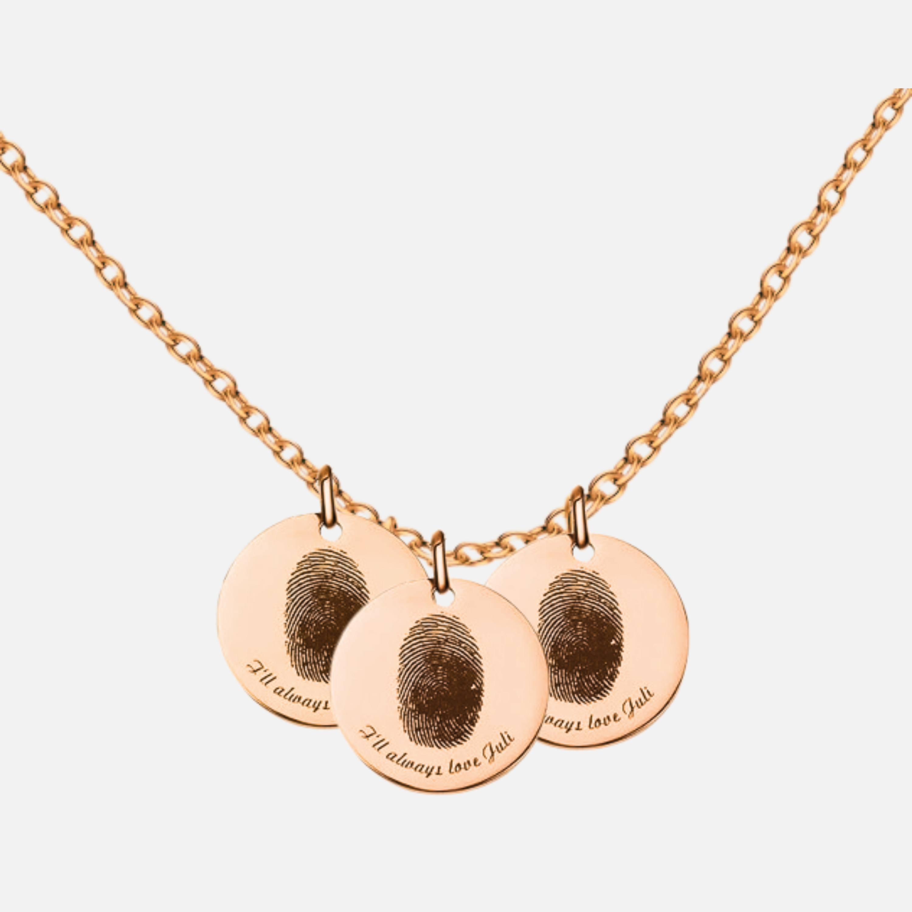 Print Fingerprint &amp; Inscribed Name Pendant (with Photo) - Jewelled Me