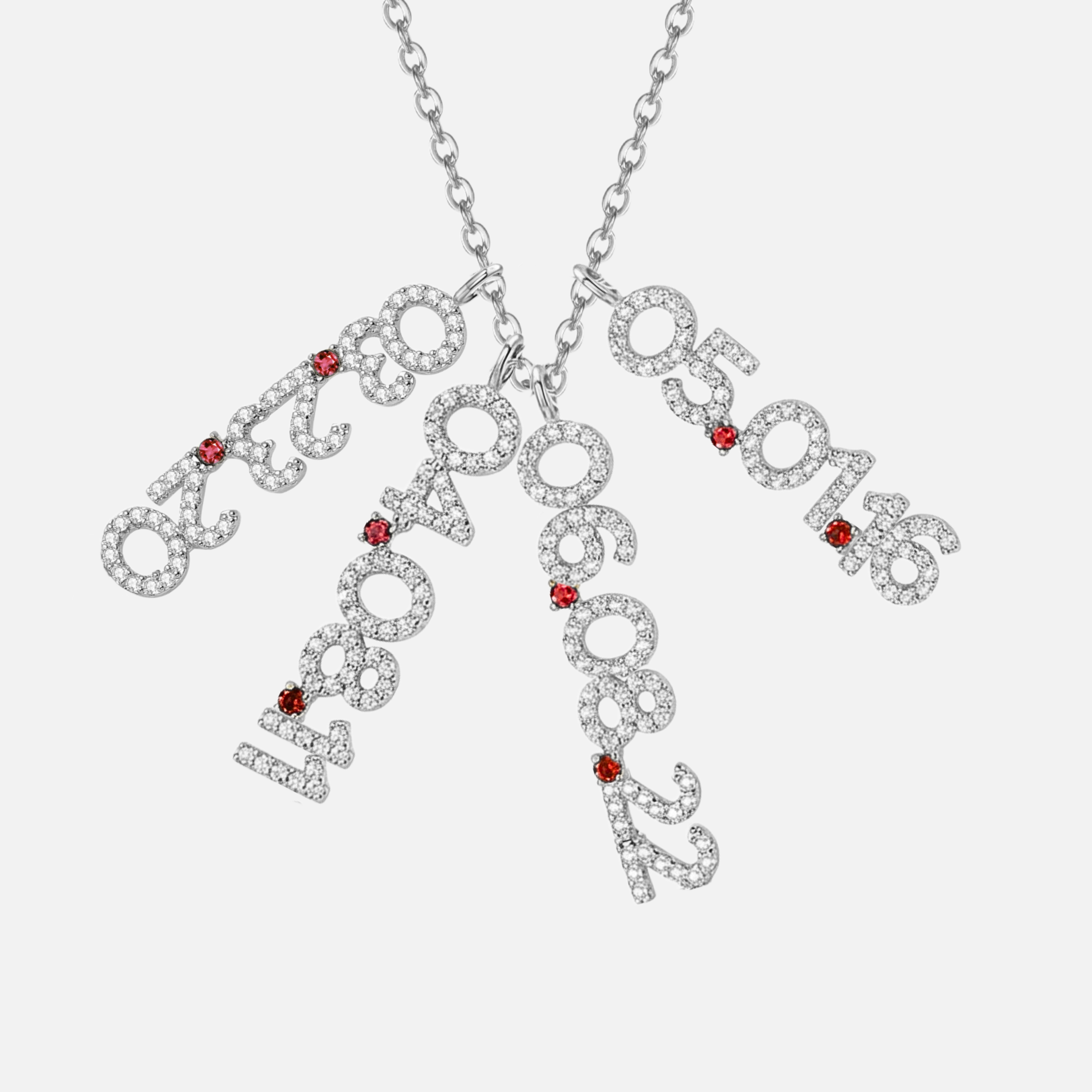 Mini Pave Custom Date Necklaces (Vertical) - Jewelled Me
