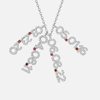 Mini Pave Custom Date Necklace (Vertical)