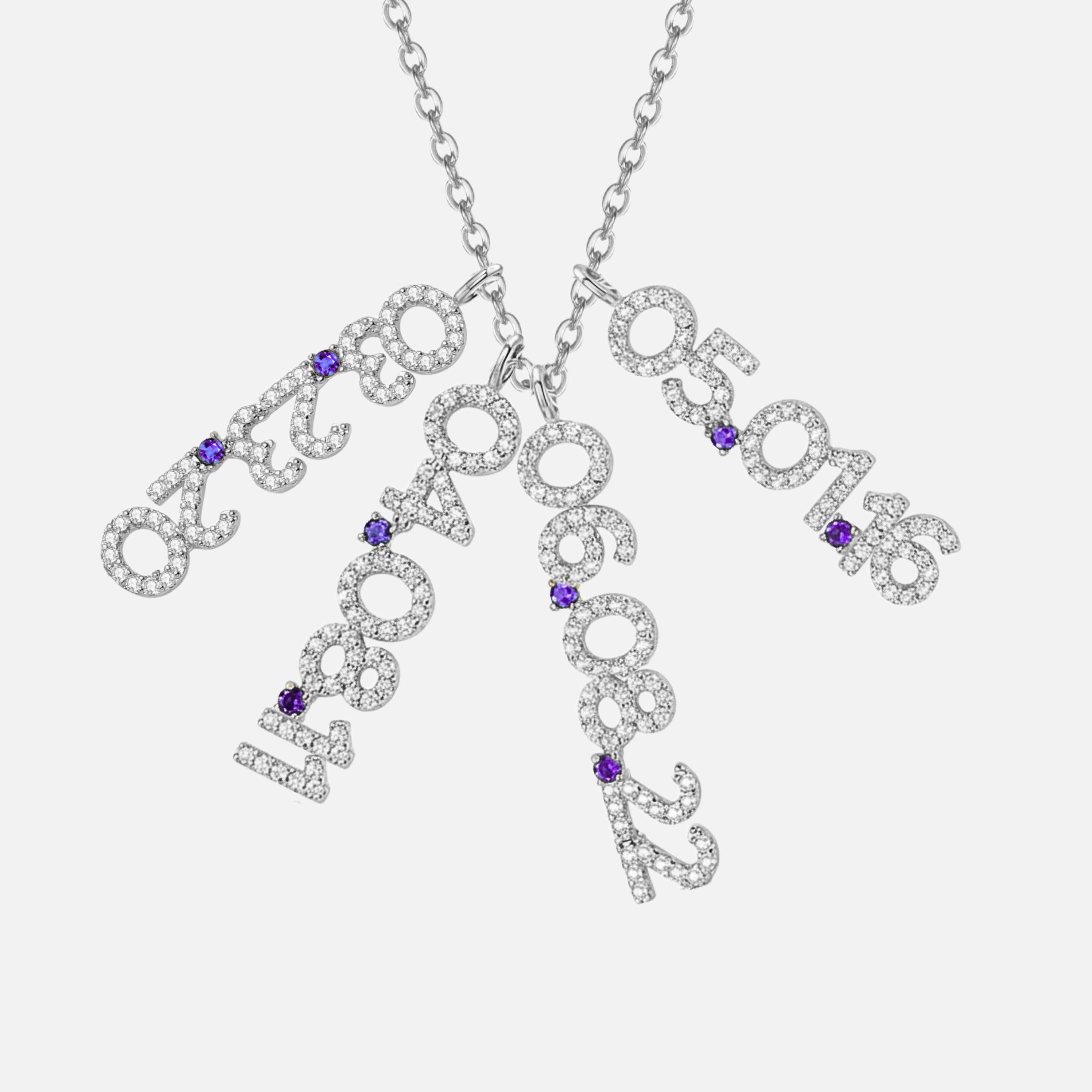 Mini Pave Custom Date Necklace (Vertical)