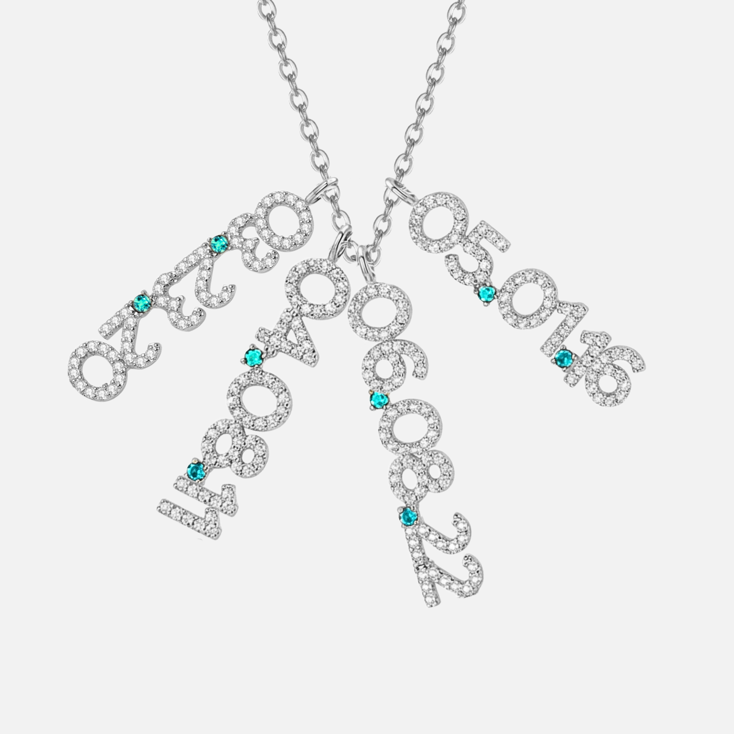 Mini Pave Custom Date Necklace (Vertical)