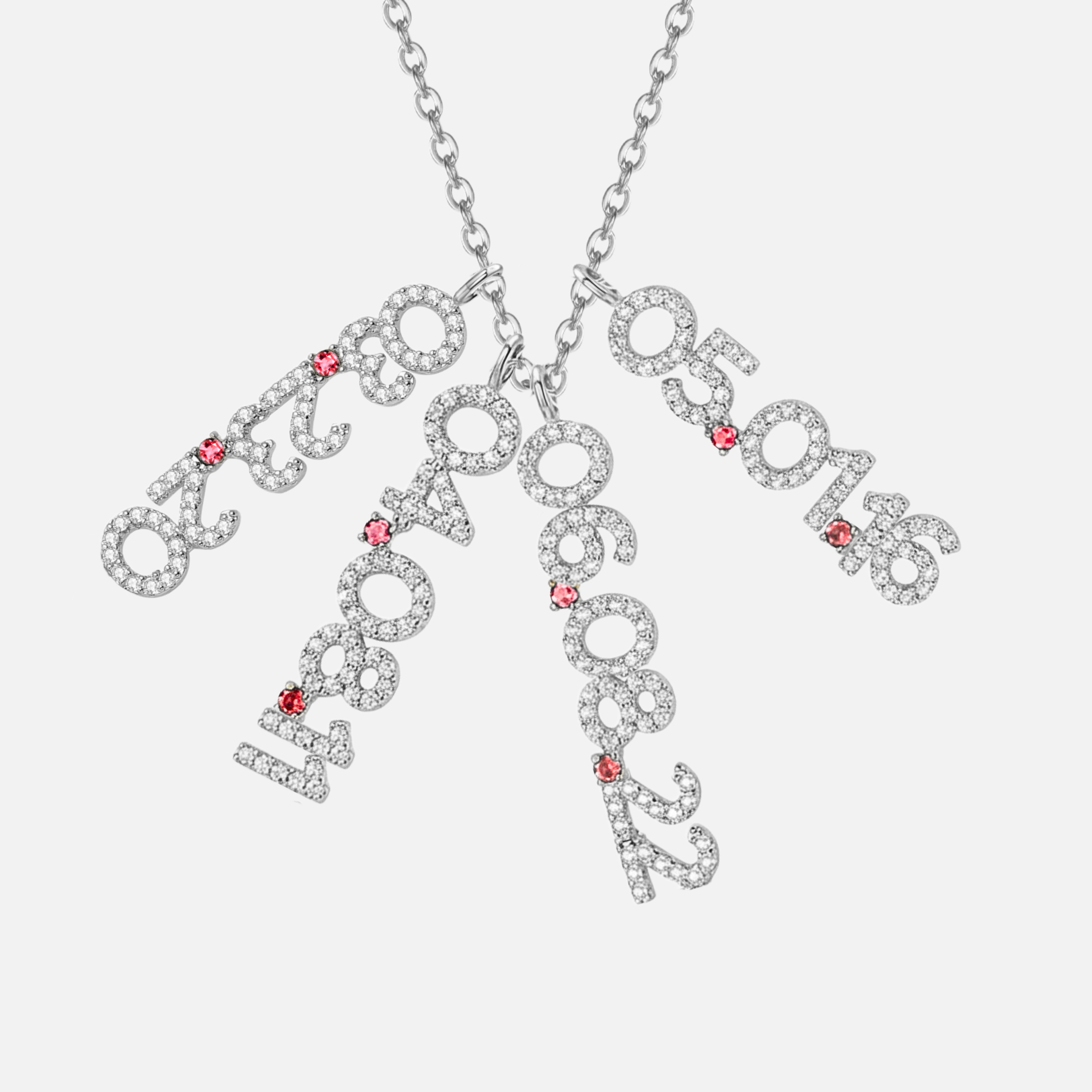 Mini Pave Custom Date Necklaces (Vertical) - Jewelled Me