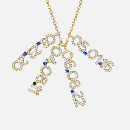 Mini Pave Custom Date Necklace (Vertical)
