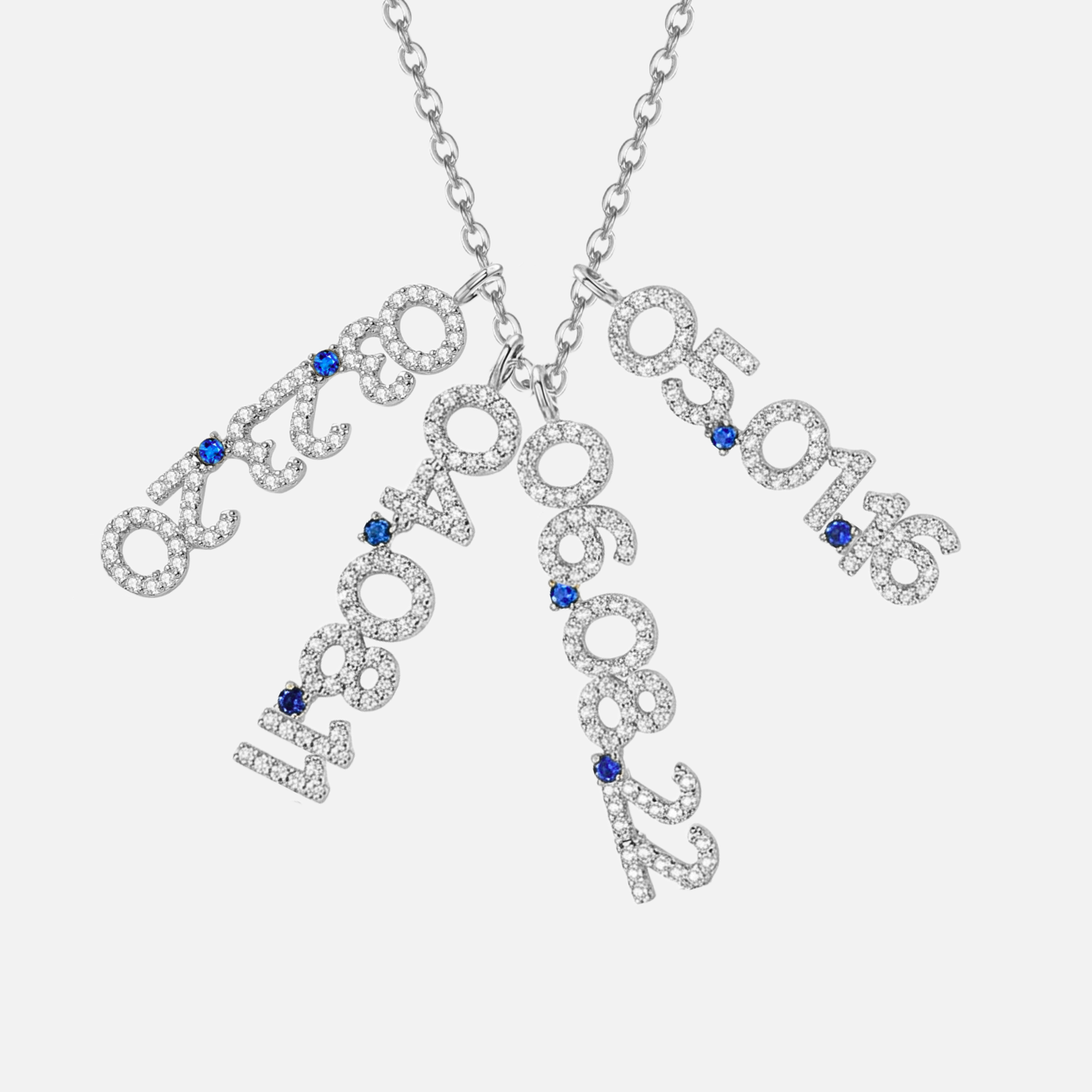 Mini Pave Custom Date Necklace (Vertical)