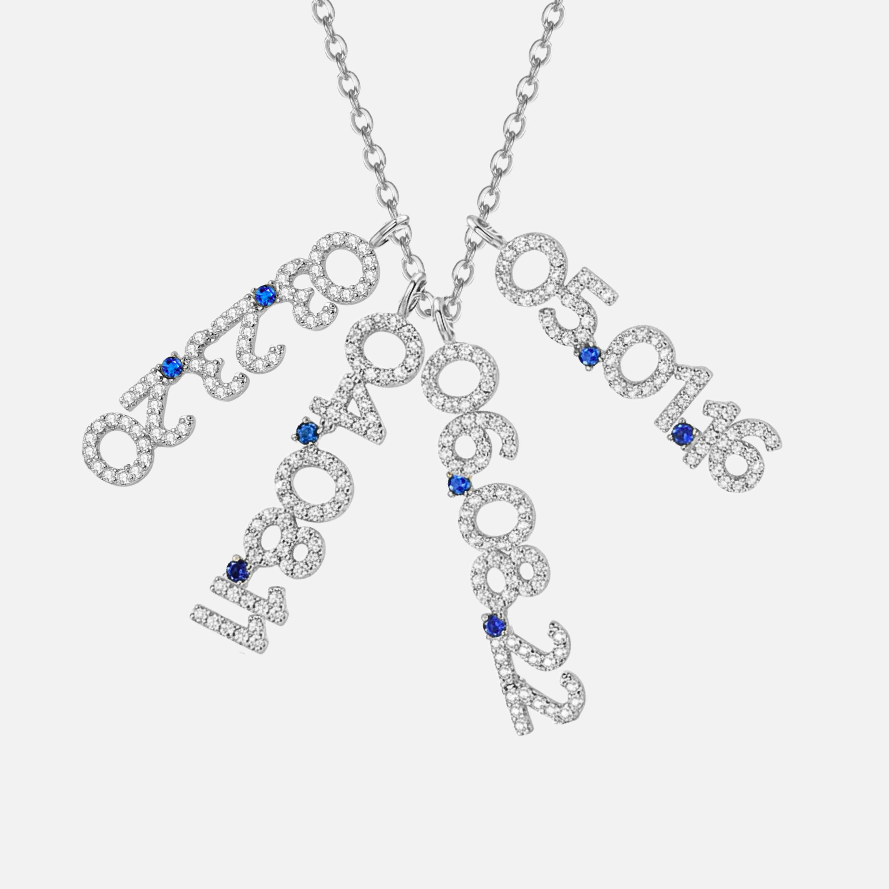 Mini Pave Custom Date Necklace (Vertical)