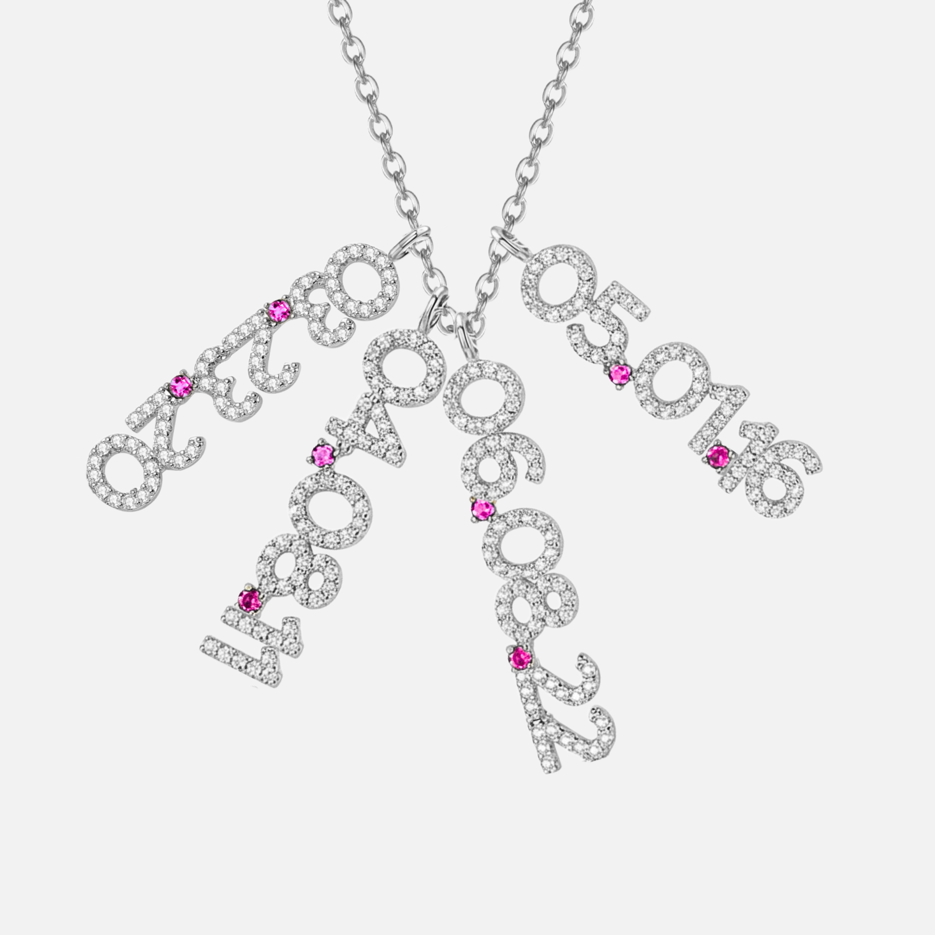 Mini Pave Custom Date Necklaces (Vertical) - Jewelled Me