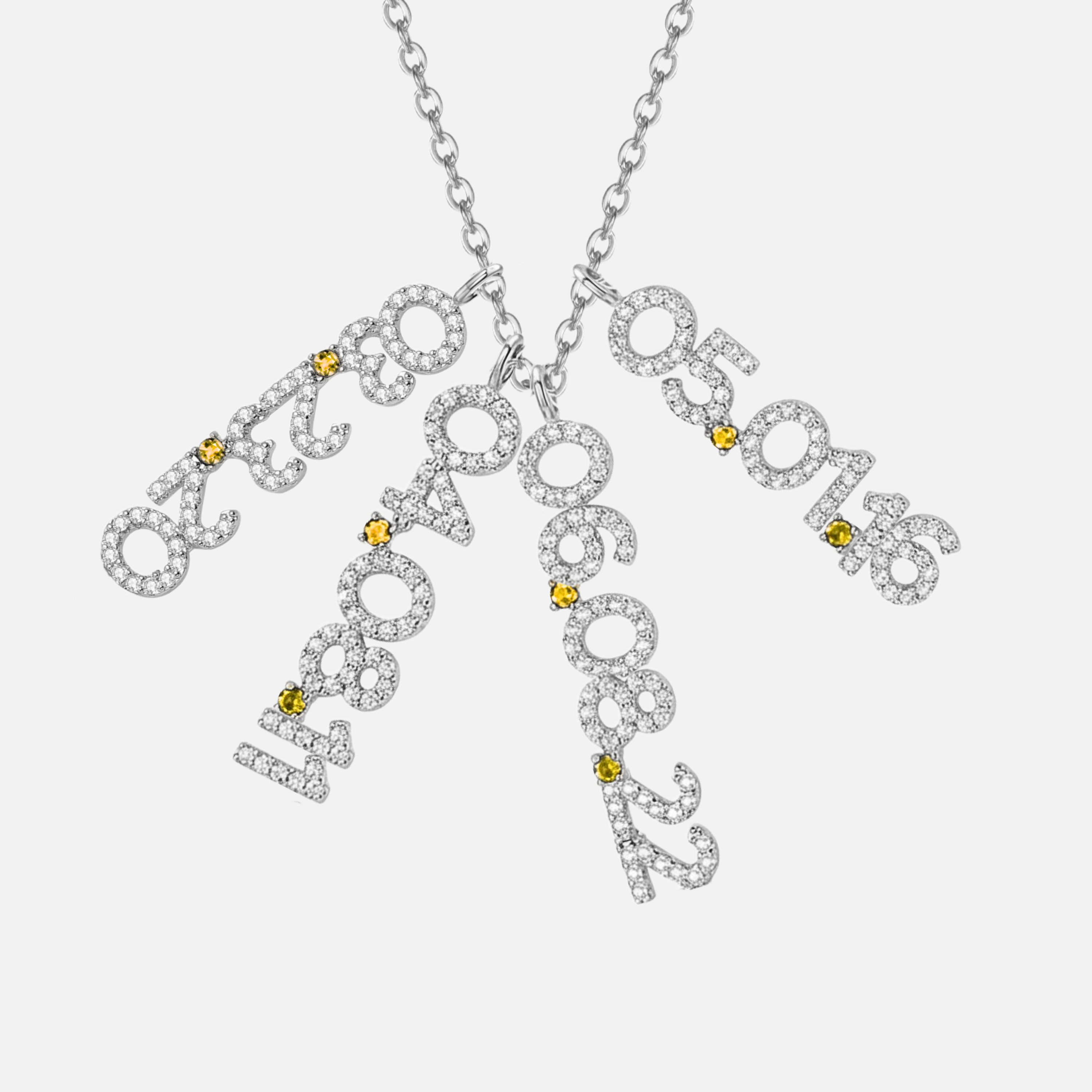 Mini Pave Custom Date Necklaces (Vertical) - Jewelled Me
