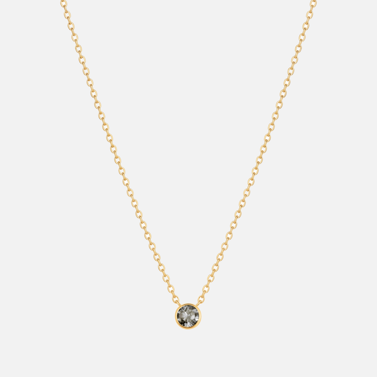 Solitaire Bezel Birthstone Necklace