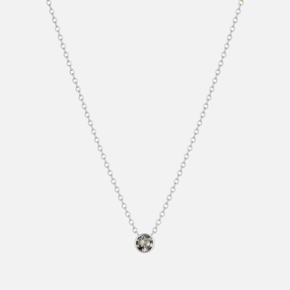 Solitaire Bezel Birthstone Necklace