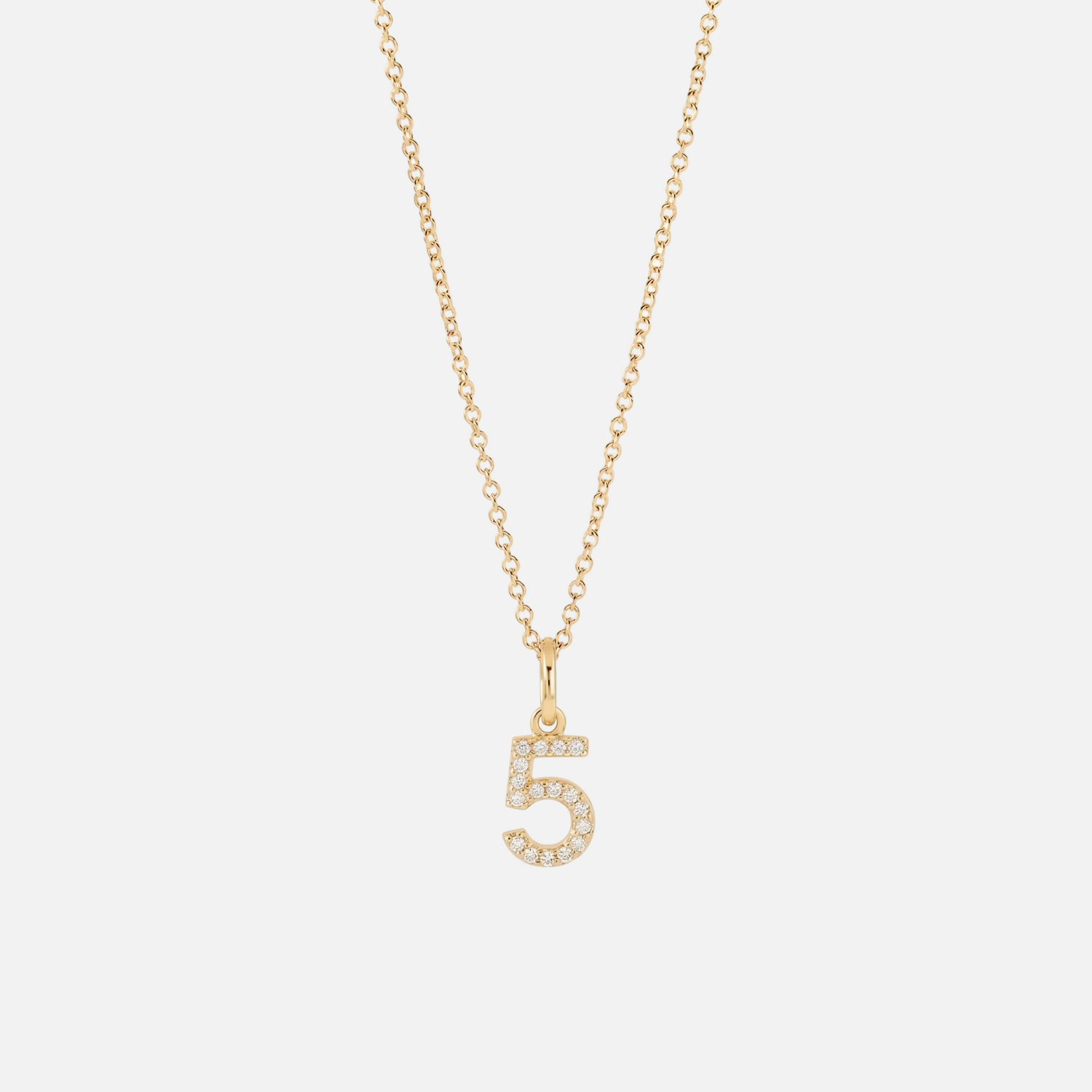 Mini Pave Custom Number Necklace