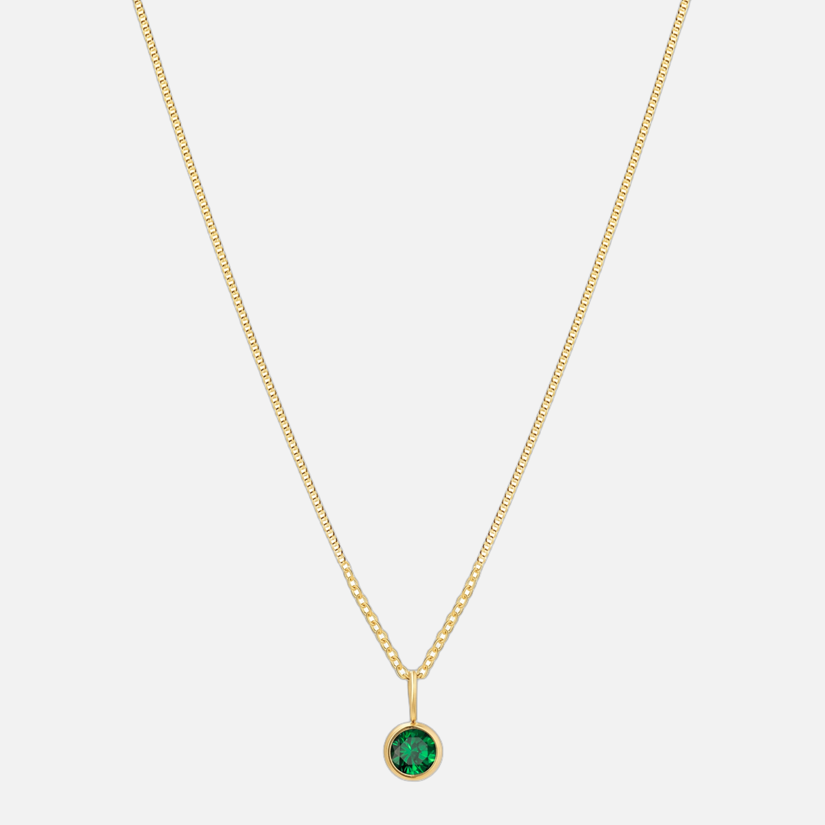 Suspended Birthstone Necklace (14k Gold-Plated)
