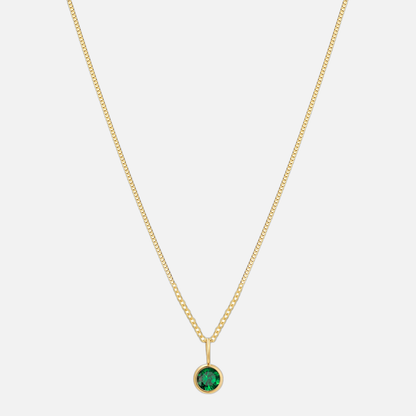 Suspended Birthstone Necklace (14k Gold-Plated)