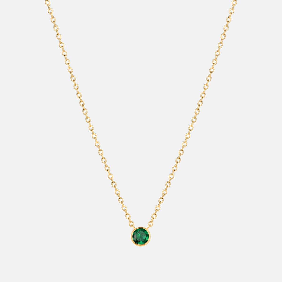 Solitaire Bezel Birthstone Necklace