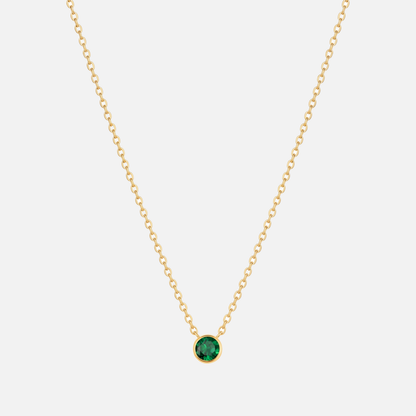 Solitaire Bezel Birthstone Necklace