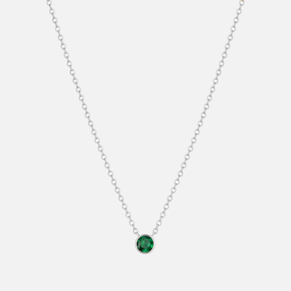 Solitaire Bezel Birthstone Necklace