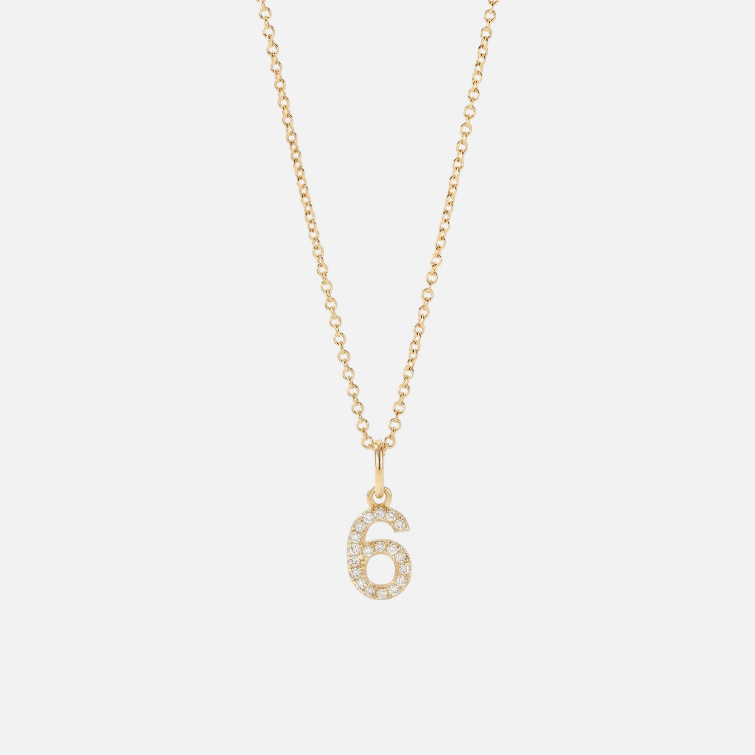 Mini Pave Custom Number Necklace
