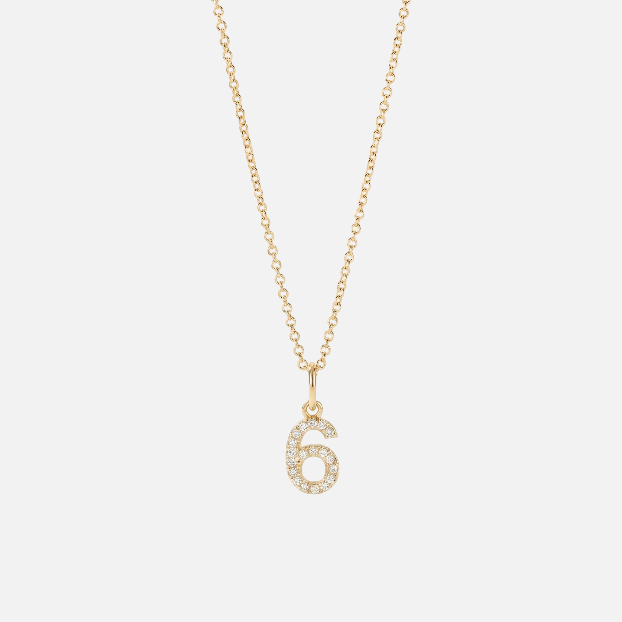 Mini Pave Custom Number Necklace - Jewelled Me