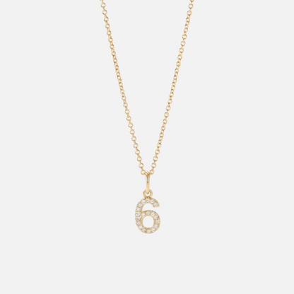 Mini Pave Custom Number Necklace