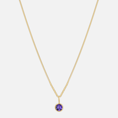 Suspended Birthstone Necklace (14k Gold-Plated)