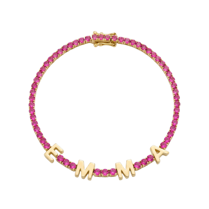 Custom Name Multi-Colour Tennis Bracelet
