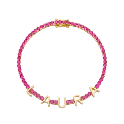 Custom Name Multi-Colour Tennis Bracelet