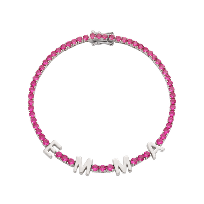 Custom Name Multi-Colour Tennis Bracelet