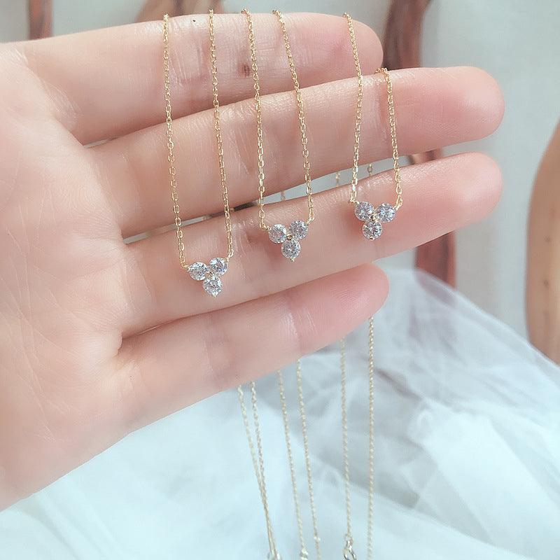 Trinity Lotus Stone Necklace - Jewelled Me